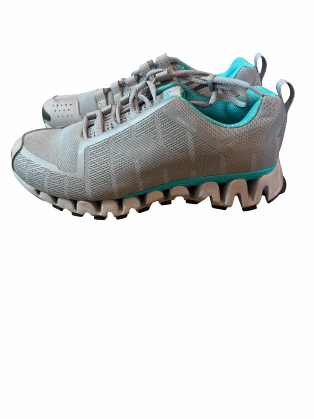 Reebok ZigTech Running Shoes Gray Turquoise Womens 8.5 Athletic Sneakers